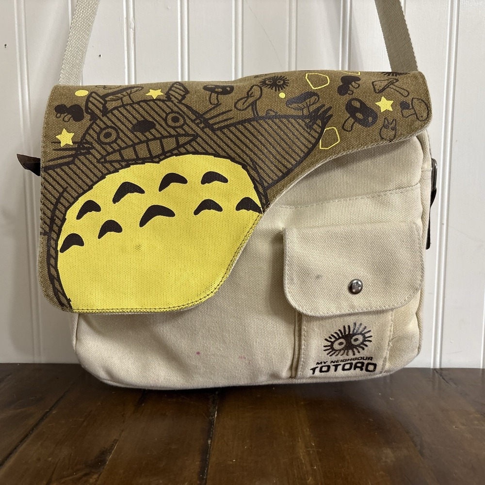 My Neighbor Totoro Beige Crossbody Messenger Tote Bag Purse Studio Ghibli VGC